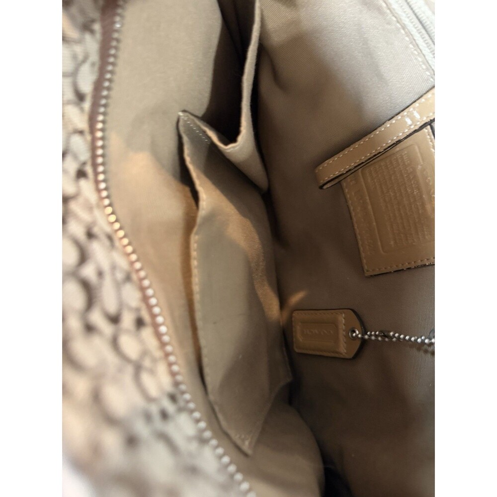 COACH L0749-F11526 Gallery Monogram Tote Handbag Canvas Leather Khaki Brown - Picture 5 of 6